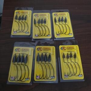 Bass Pro Shops Enticer Perfect Worm Rig 3/16 3/8 & 1/8 Black Red Flake O